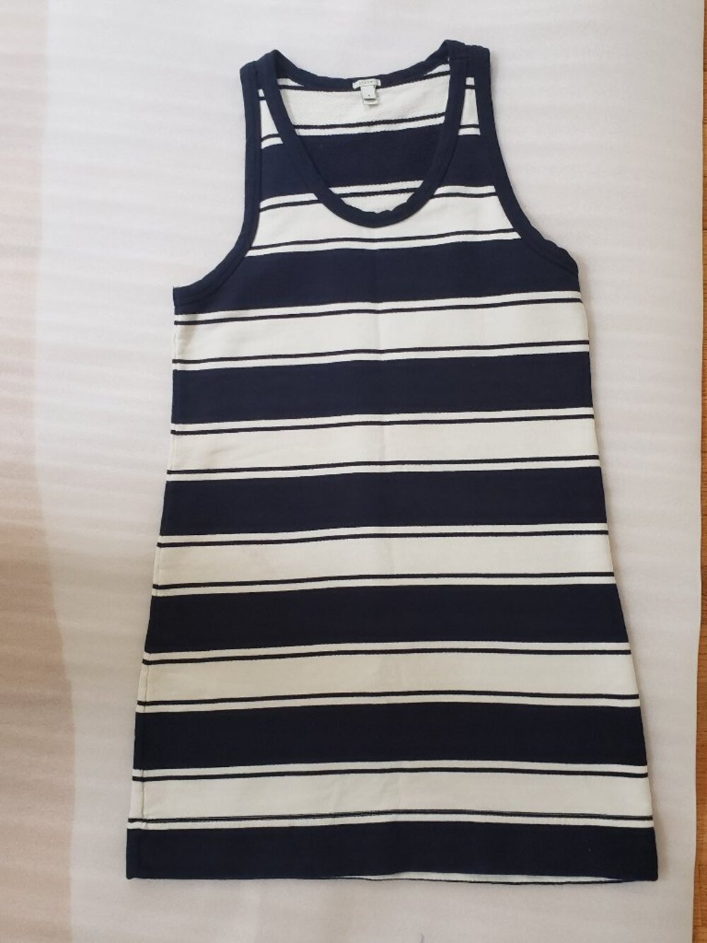 J.Crew Navy White Striped Cotton Sleeveless Tank Dress Size Small